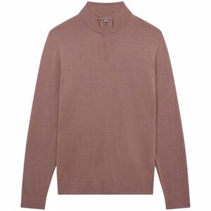 Reiss “Merino Wool Half-Zip Funnel Neck Jumper in Woodrose” Quarter Zip Sweater